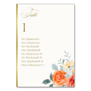 Elegant Gold Blush Blumenzitzer Hochzeit Tischnummer