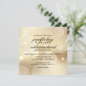 Elegant Gold Bokeh Light Chic Wedding Einladung (Stehend Vorderseite)