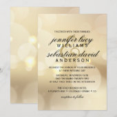 Elegant Gold Bokeh Light Chic Wedding Einladung (Vorne/Hinten)