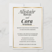 Elegant Gold Border Wedding Invitation | Modern Mi Einladung (Vorderseite)