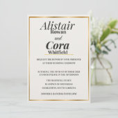 Elegant Gold Border Wedding Invitation | Modern Mi Einladung (Stehend Vorderseite)