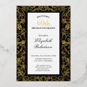 Elegant Gold Border Women's 60th Birthday Gold Folieneinladung (Vorderseite)