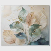 Elegant Gold Botanical Geschenkpapier (Flach)