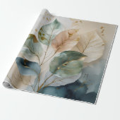 Elegant Gold Botanical Geschenkpapier (Ungerollt)