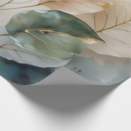 Elegant Gold Botanical Geschenkpapier (Ecke)
