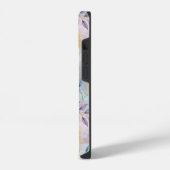 Elegant Gold Botanical Marble Mongram iPhone Hülle (Linke Seite)