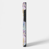 Elegant Gold Botanical Marble Mongram iPhone Hülle (Linke Seite)