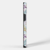 Elegant Gold Botanical Marble Mongram iPhone Hülle (Rechte Seite)
