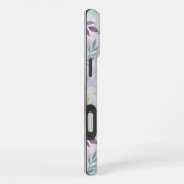 Elegant Gold Botanical Marble Mongram iPhone Hülle (Rechte Seite)