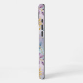 Elegant Gold Botanical Marble Mongram iPhone Hülle (Linke Seite)