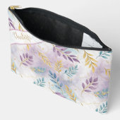 Elegant Gold Botanical Marble Personalized Zubehörtasche (Offen)