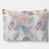 Elegant Gold Botanical Marble Personalized Zubehörtasche (Rückseite)