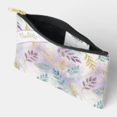 Elegant Gold Botanical Marble Personalized Zubehörtasche (Offen)