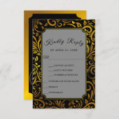 Elegant Gold Botanical | Wahl zum Hochzeitsessen R RSVP Karte (Vorne/Hinten)