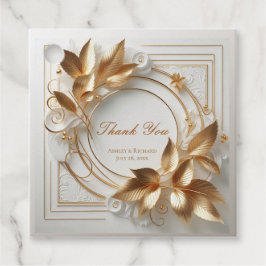 Elegant Gold Botanical Wedding Favor Tags Geschenkanhänger