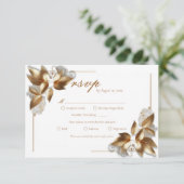 Elegant Gold Botanical Wedding Meal Choice RSVP Karte (Stehend Vorderseite)
