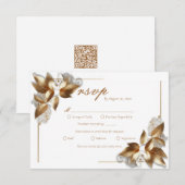 Elegant Gold Botanical Wedding Meal Choice RSVP Karte (Vorne/Hinten)