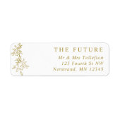 Elegant Gold Botanical Wedding Return Address (Vorne)