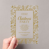 Elegant Gold Botanicals Christmas Party Acryleinladungen (Insitu (Handheld))