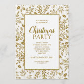 Elegant Gold Botanicals Christmas Party Einladung (Vorderseite)