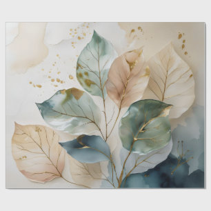 Elegant Gold Botanisch Geschenkpapier