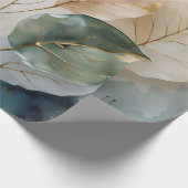 Elegant Gold Botanisch Geschenkpapier (Ecke)