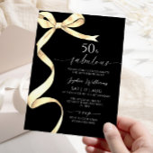 Elegant Gold Bow 50 & fabelhafte Einladung zum Geb