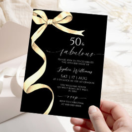Elegant Gold Bow 50 & fabelhafte Einladung zum Geb