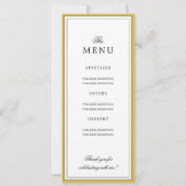 Elegant Gold Bow 90th Birthday Program + Menu  Einladung (Rückseite)