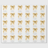 Elegant Gold Bow Coquette Script Sweet 16 Party  Geschenkpapier (Flach)