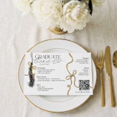 Elegant Gold Bow Tassel Graduation Dinner Party Flyer