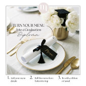 Elegant Gold Bow & Tassel Graduation Party Menu Flyer