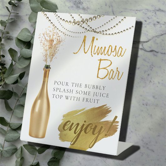 Elegant Gold Bridal Brunch Mimosa Bar Sockelschild