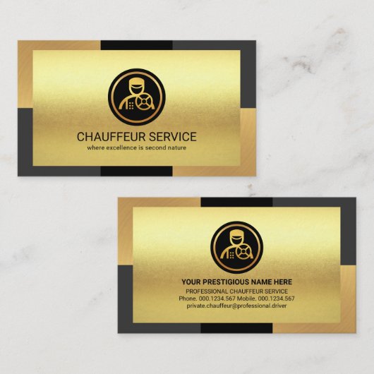 Elegant Gold Bronze Gray Layers Driving Visitenkarte (Vorne/Hinten)