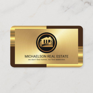 Elegant Gold Bronze Layers Realty Visitenkarte