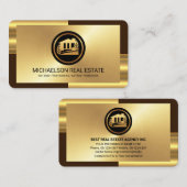 Elegant Gold Bronze Layers Realty Visitenkarte (Vorne/Hinten)