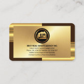 Elegant Gold Bronze Layers Realty Visitenkarte (Rückseite)
