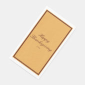 Elegant Gold Brown Happy Thanksgiving Serviette (Ecke)