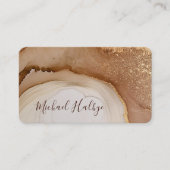 Elegant Gold brown Watercolor Agate Professional Visitenkarte (Vorderseite)