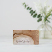 Elegant Gold brown Watercolor Agate Professional Visitenkarte (Stehend Vorderseite)
