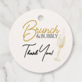 Elegant Gold Brunch & Bubbly Bridal Shower Geschenkanhänger (Vorderseite)