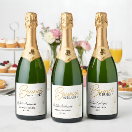 Elegant Gold Brunch & Bubbly Bridal Shower  Schaumweinetikett
