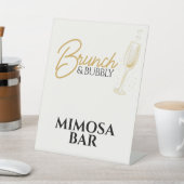 Elegant Gold Brunch & Bubbly Bridal Shower Sign Sockelschild (In SItu)