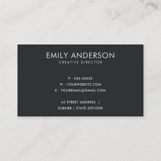 ELEGANT GOLD BRUSCH STROKE STAIN CIRCLE MARK LOGO VISITENKARTE (Rückseite)