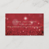 Elegant Gold Brush Stroke Geometric Red Bokeh Visitenkarte (Rückseite)