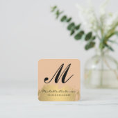 Elegant Gold Brushed | Fashionista Quadratische Visitenkarte (Stehend Vorderseite)