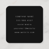 Elegant Gold Brushed Lux Black | Kiss Quadratische Visitenkarte (Rückseite)