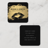 Elegant Gold Brushed Lux Black | Kiss Quadratische Visitenkarte (Vorne/Hinten)