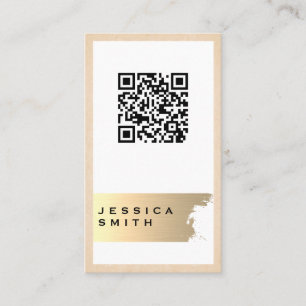 Elegant Gold Brushed   QR-Etikett Visitenkarte