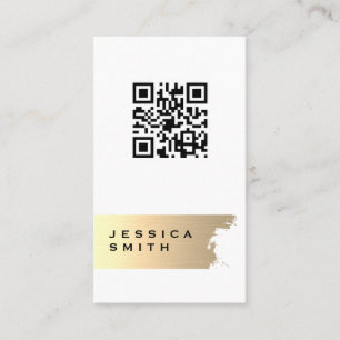 Elegant Gold Brushed QR-Labelprüfung Visitenkarte